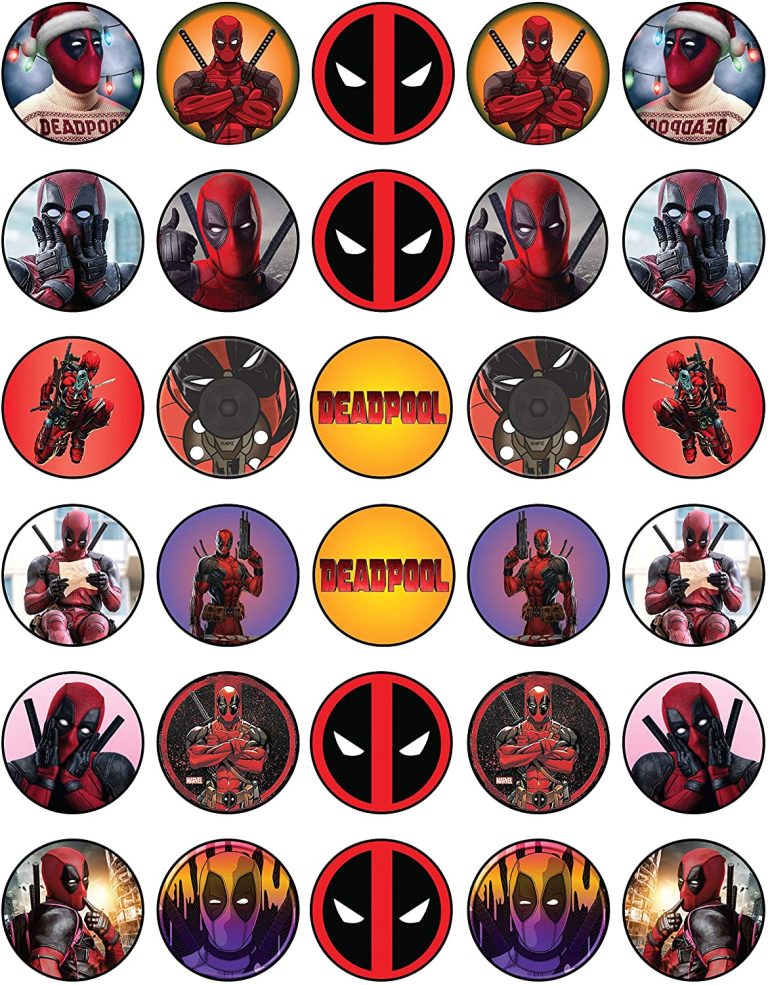 30 x Edible Cupcake Toppers Themed of Deadpool Collection of Edible ...