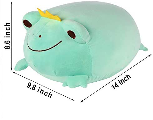 Géneric Super Soft Frog Plush Stuffed Animals, Chubby Frog Cuddle Pillow  for Kids Bedding, Cute Frog Plushie Christmas Birthday Gift, 14.5