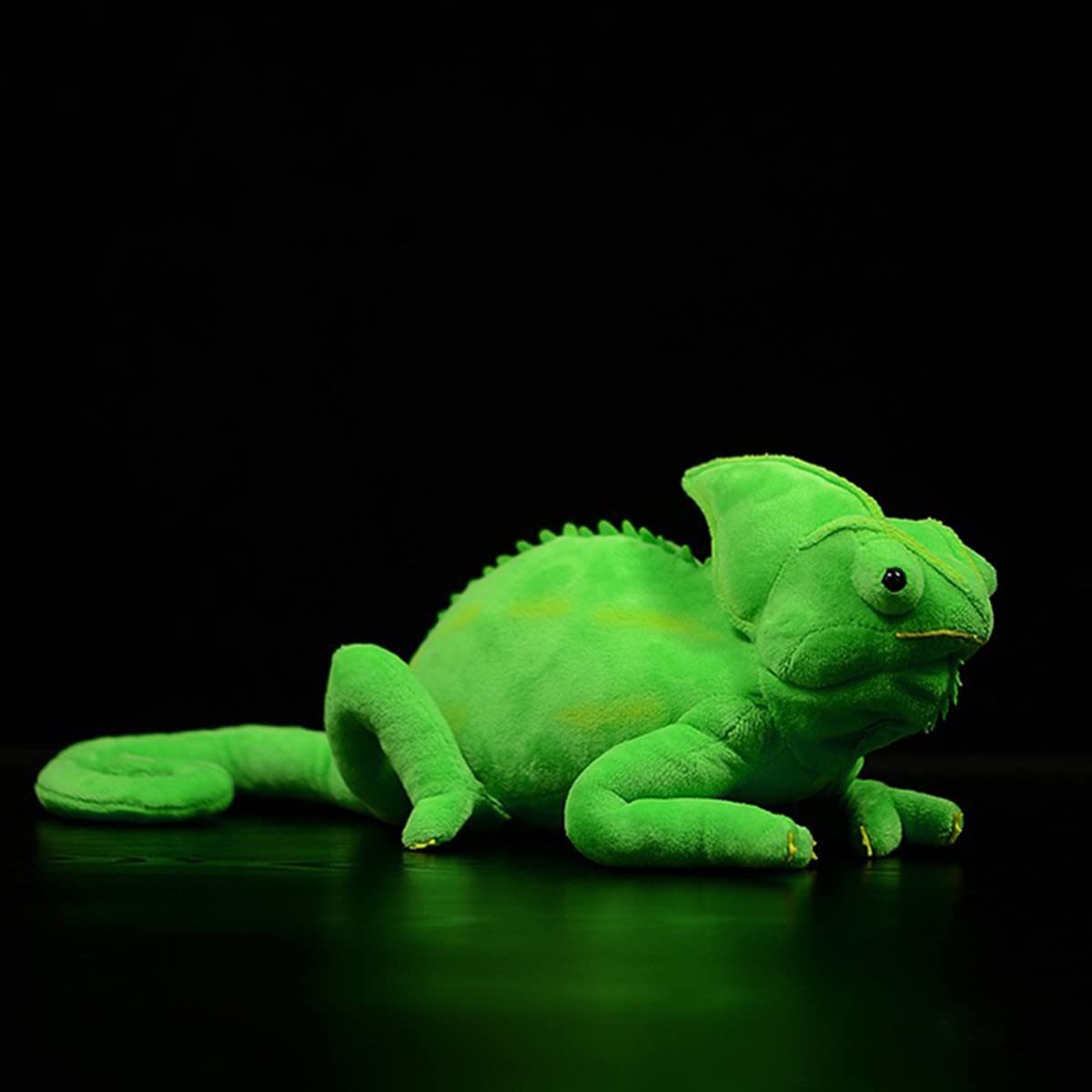 green chameleon plush