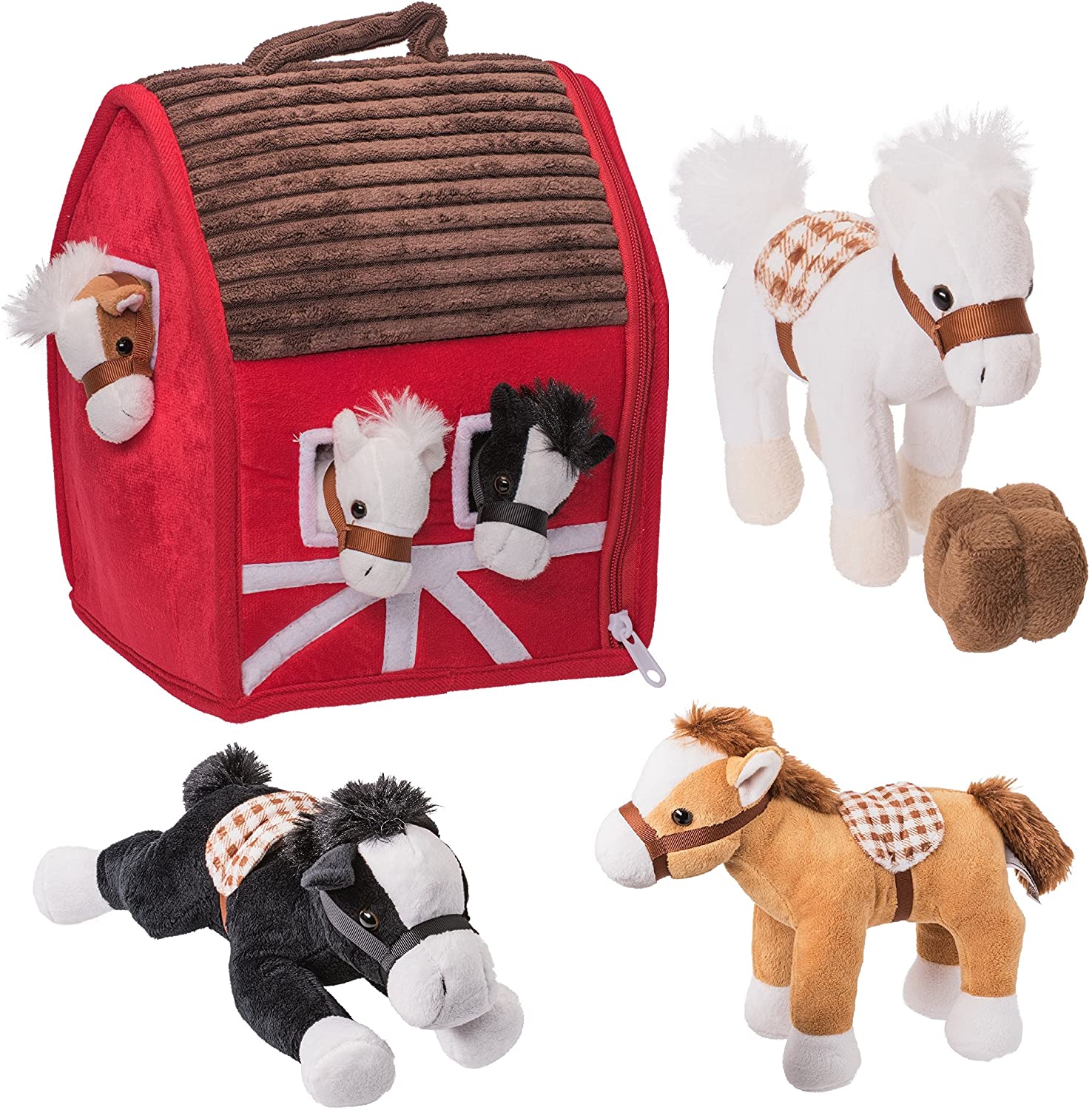 plush horse stable playset