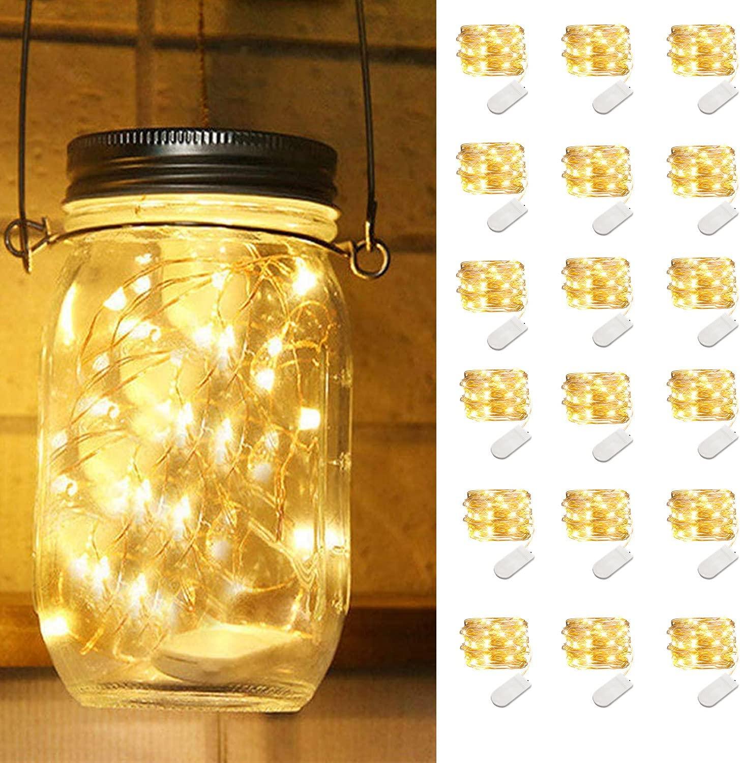 led fairy lights in a jar