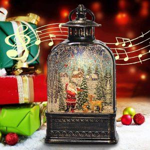 santa claus snow globe lantern