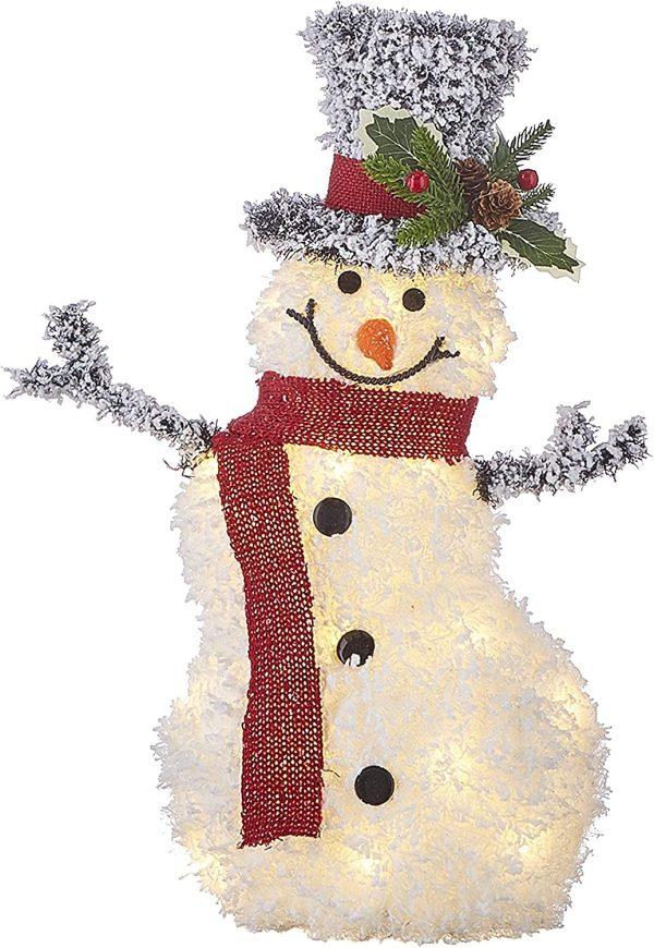 Mister Snowman 20.5″ Flocked Tinsel Lighted Snowman – Homefurniturelife ...