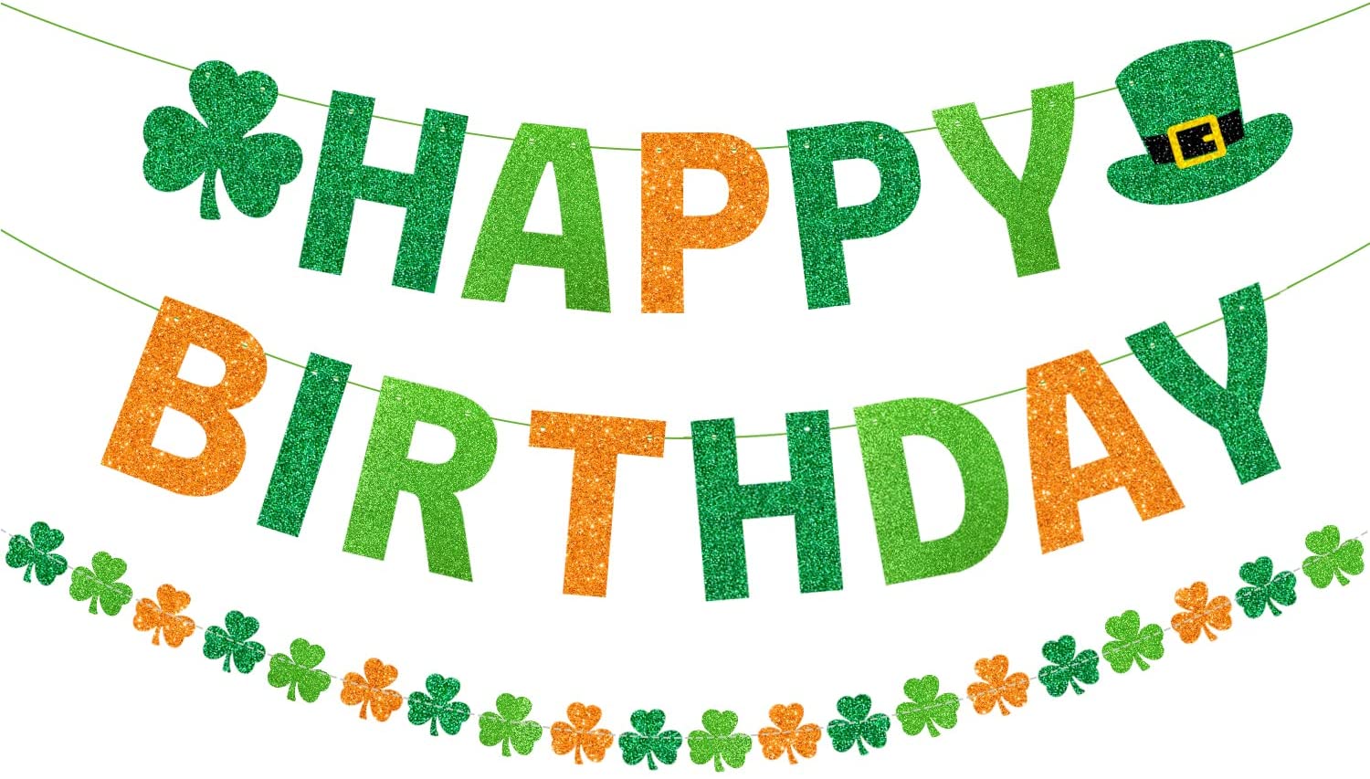 Happy Birthday St Patricks Day Banner Gold Glitter St. Patrick's Day  Birthday Party Decorations St P…See more Happy Birthday St Patricks Day  Banner