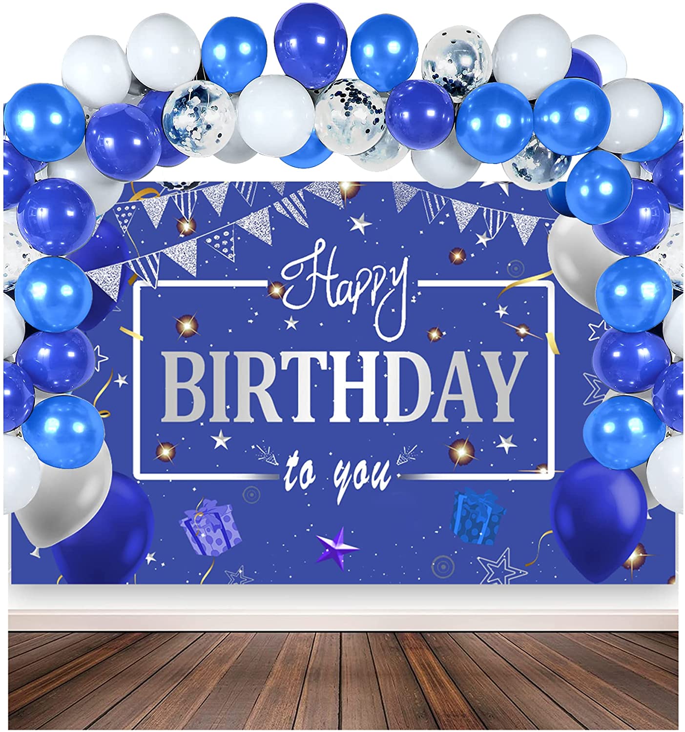 Happy Birthday Banner, Happy Birthday Banners with Blue Latex