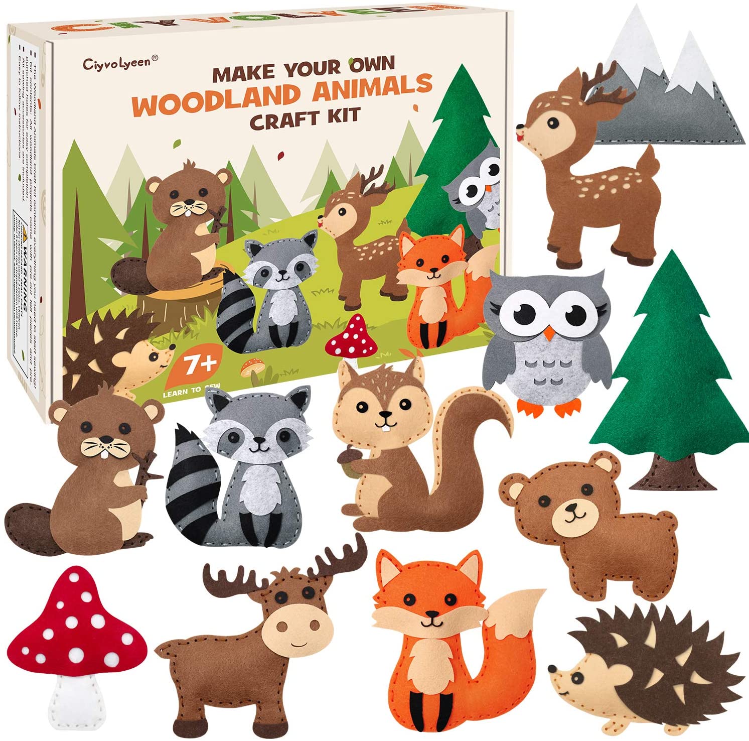 CiyvoLyeen Woodland Animals Craft Kit Forest Creatures DIY Sewing