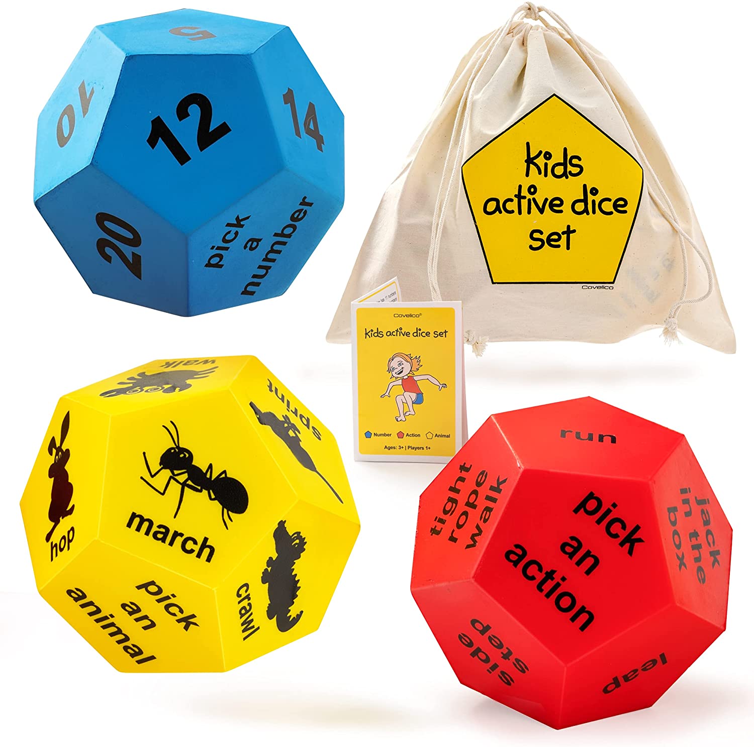 Covelico Exercise Dice for Kids Kids Exercise Equipment Big