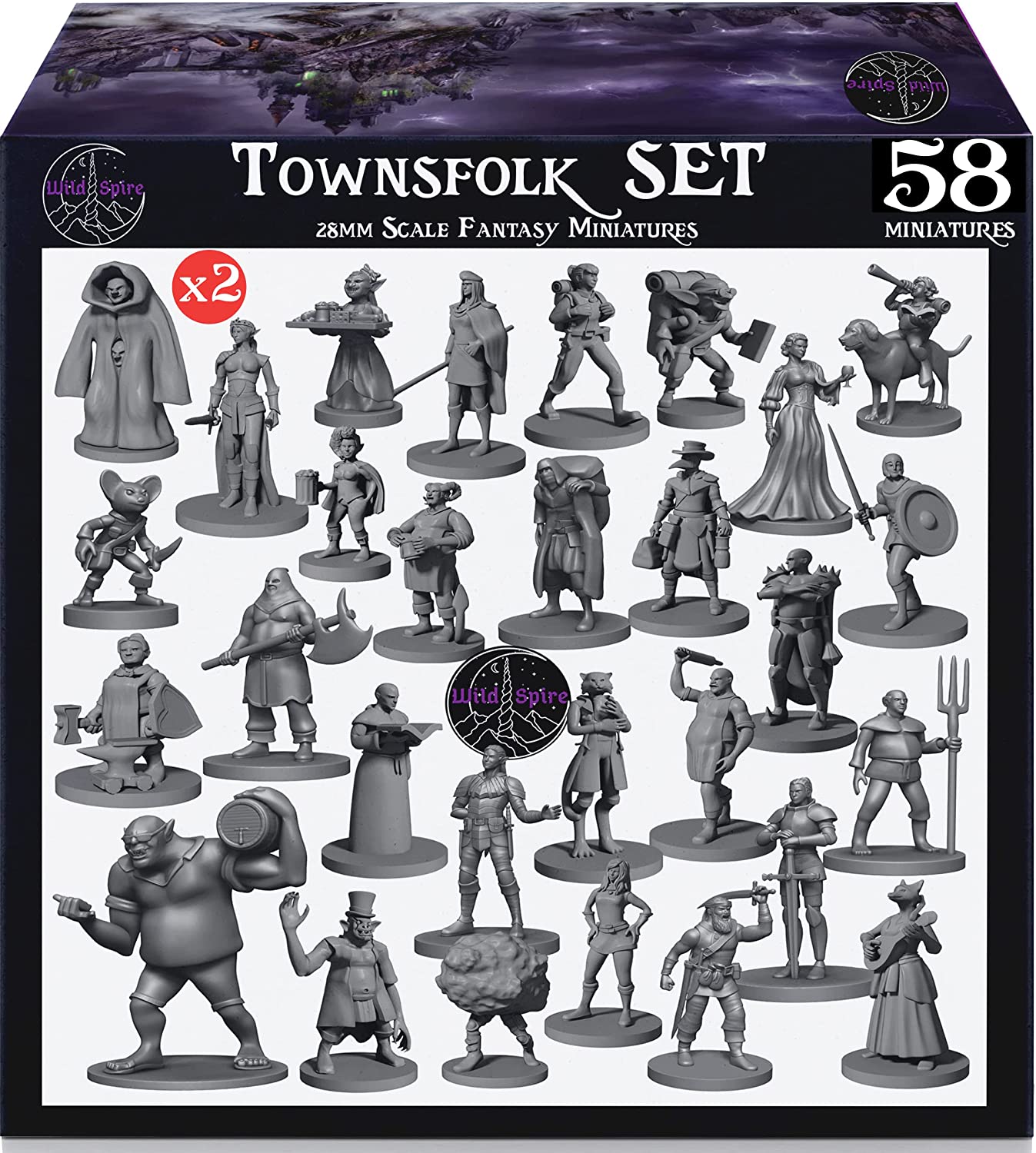 Newcombie 18 Miniatures Townsfolk Hero for DND Miniatures Bulk 28mm &  Dungeons and Dragons Miniatures | for DND Minis and D&D Miniatures Fan and