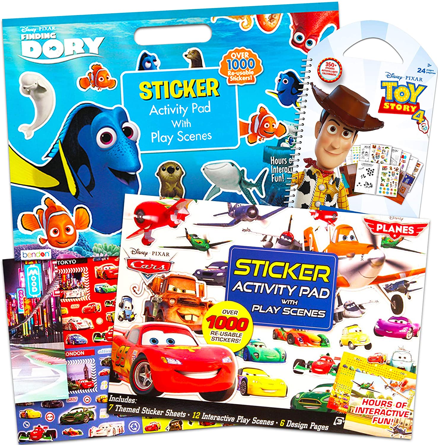 Beestech Stickers for Kids 2, 3, 4 Year Olds, Different Themes with Cars, Animals, Trucks, Dinosaur, Sticker Book for Kids 2-4 Included, Stickers for